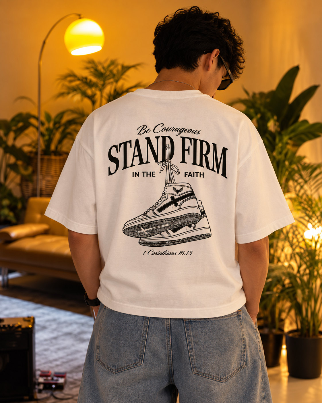 Christian Streetwear Shirt, Stand Firm in Faith Tee, 1 Corinthians 16:13, Heavyweight Christian T-Shirt, Faith Based Clothing