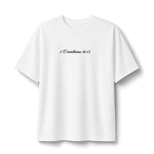 Christian Streetwear Shirt, Stand Firm in Faith Tee, 1 Corinthians 16:13, Heavyweight Christian T-Shirt, Faith Based Clothing